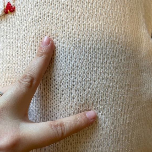 Free People Rainbow Thermal Henley Top Ivory M - Picture 12 of 16